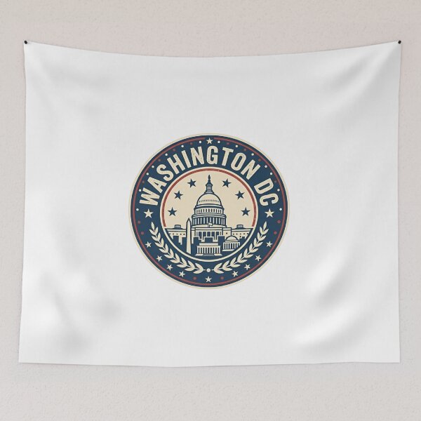 Item preview, Washington DC Retro Capitol Building Patriotic Badge designed and sold by Fenay Designs.