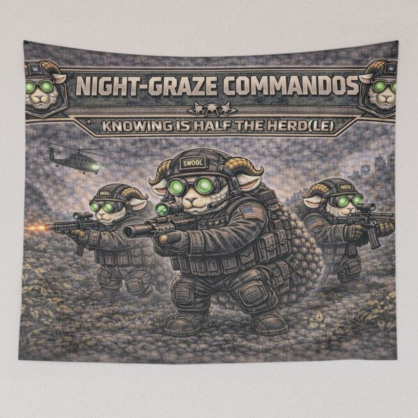 Item preview, Night-Graze Commandos – Sheep-I Joe Night Ops Parody designed and sold by Thpoar.