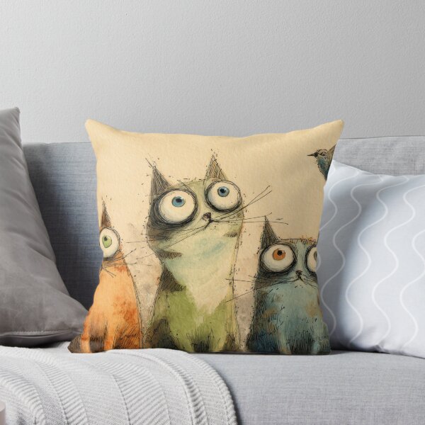 Item preview, Three cats watch a bird in the sky designed and sold by anytka.