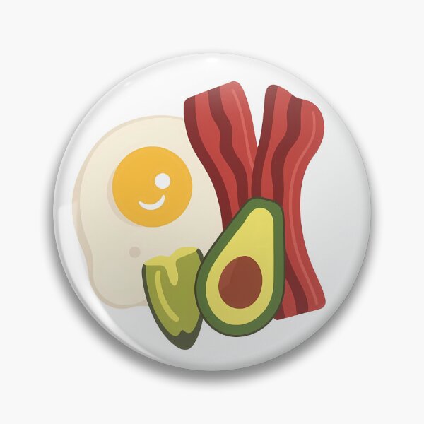 Item preview, Keto Breakfast Trio Bacon Egg and Avocado Illustration designed and sold by DOROTA-0909.