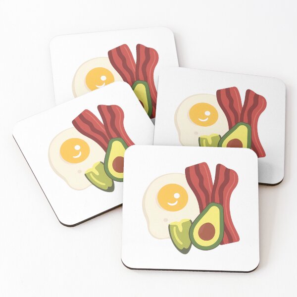 Item preview, Keto Breakfast Trio Bacon Egg and Avocado Illustration designed and sold by DOROTA-0909.