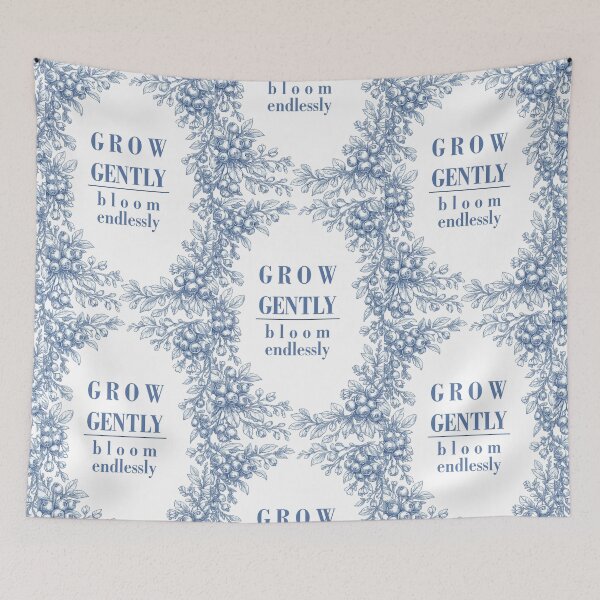 Item preview, Grow Gently | Soft Botanical Quote | Calm Aesthetic Floral Art designed and sold by SergeyDigital.
