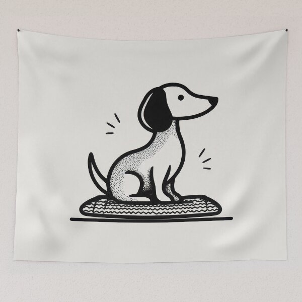 Item preview, Dog sits on a mat looking ahead designed and sold by anytka.