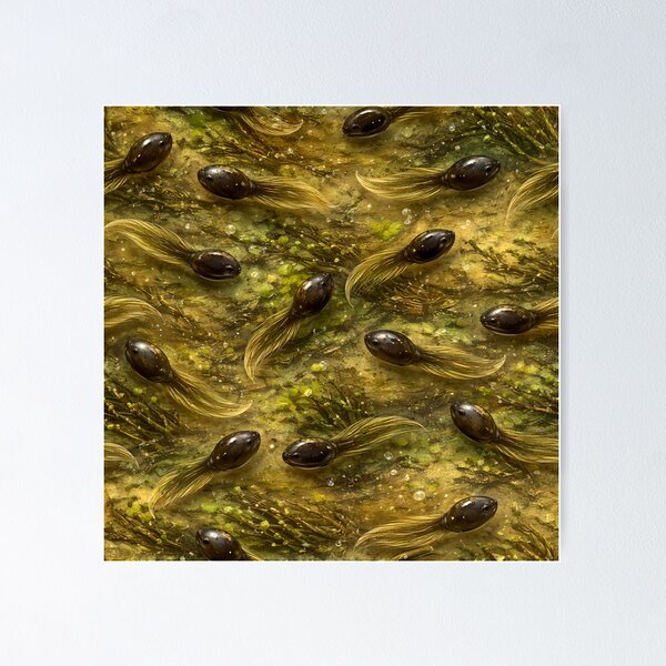 Item preview, Tadpole Swarm  – Swamp Water Texture – Nature Wildlife  Design designed and sold by AnimalAirtistry.