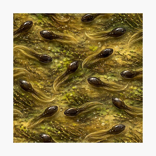 Item preview, Tadpole Swarm  – Swamp Water Texture – Nature Wildlife  Design designed and sold by AnimalAirtistry.