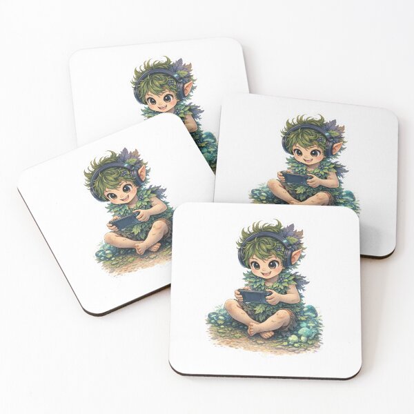Item preview, Forest Kid Playing Game Fantasy Character - Little Whimsy Friends designed and sold by MixArtStudio77.