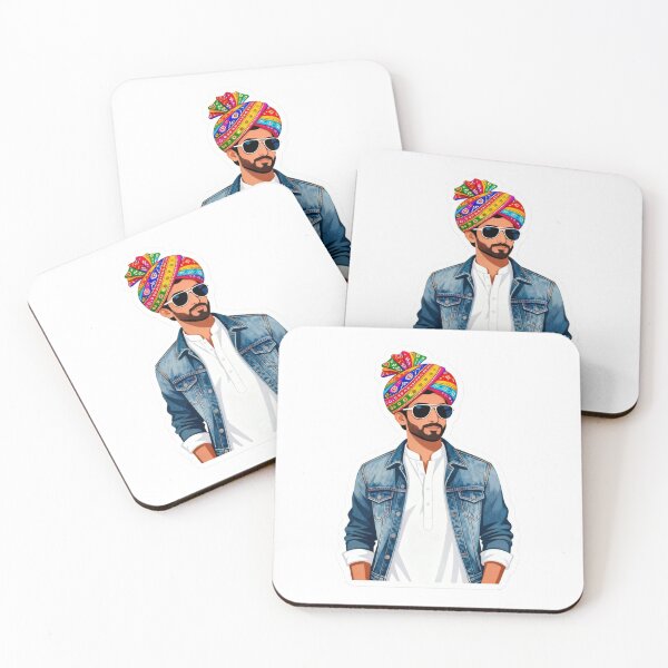 Item preview, Cool Desi Man Sticker: Vibrant Pagri & Shades designed and sold by DesertFlowArt.
