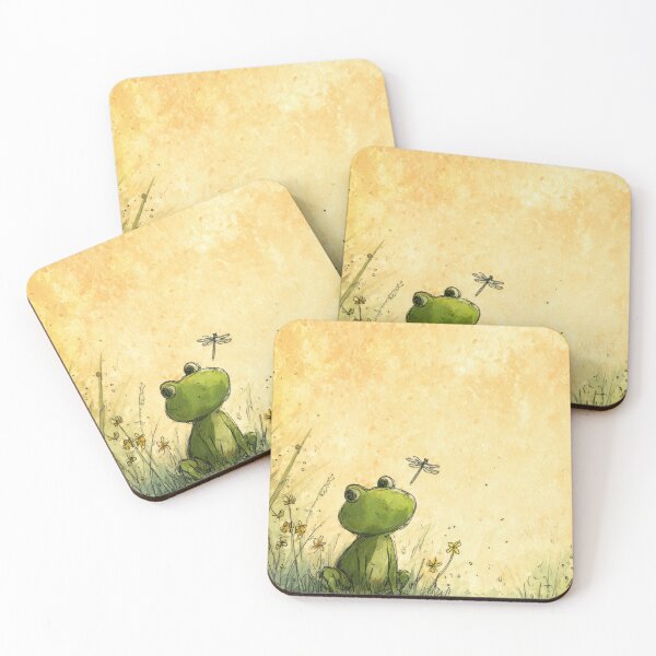 Item preview, Frog watches dragonfly in the garden designed and sold by anytka.