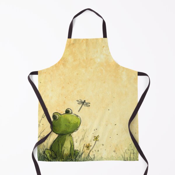 Item preview, Frog watches dragonfly in the garden designed and sold by anytka.