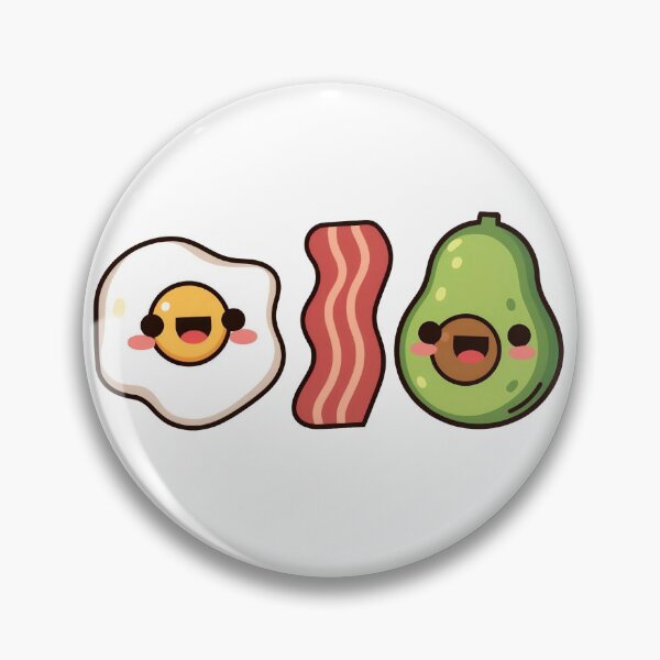 Item preview, Kawaii Keto Friends Cute Bacon Egg and Avocado designed and sold by DOROTA-0909.