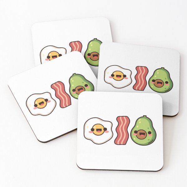 Item preview, Kawaii Keto Friends Cute Bacon Egg and Avocado designed and sold by DOROTA-0909.