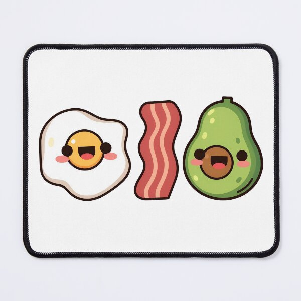 Item preview, Kawaii Keto Friends Cute Bacon Egg and Avocado designed and sold by DOROTA-0909.