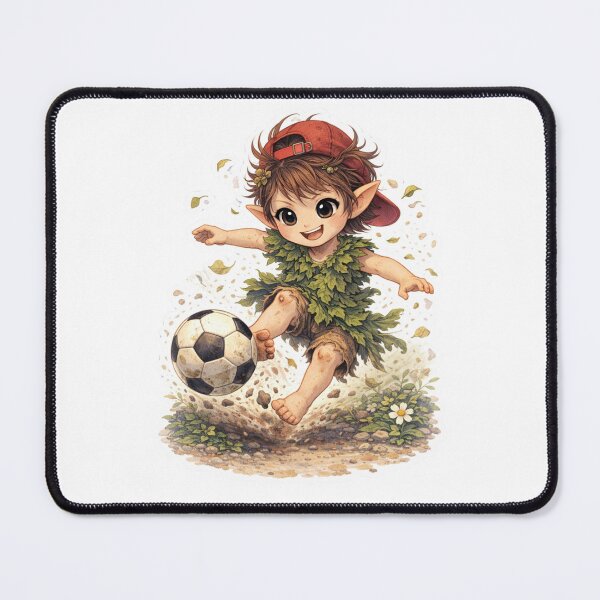 Item preview, Forest Kid Playing Soccer Fantasy Character – Little Whimsy Friends designed and sold by MixArtStudio77.