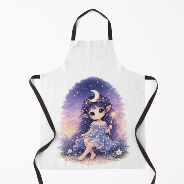 Item preview, Night Fairy Fantasy Character Starry Moon Aesthetic – Little Whimsy Friends designed and sold by MixArtStudio77.