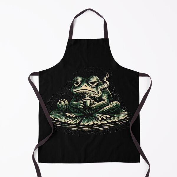 Item preview, Melancholic Frog Coffee on a Lilypad Lofi Art designed and sold by SplashTastic.