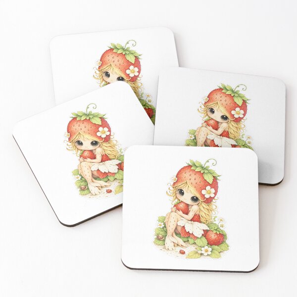 Item preview, Strawberry Girl Cute Fantasy Character Aesthetic – Little Whimsy Friends designed and sold by MixArtStudio77.