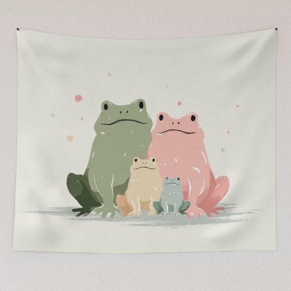 Item preview, Colorful frogs gather in a group designed and sold by anytka.