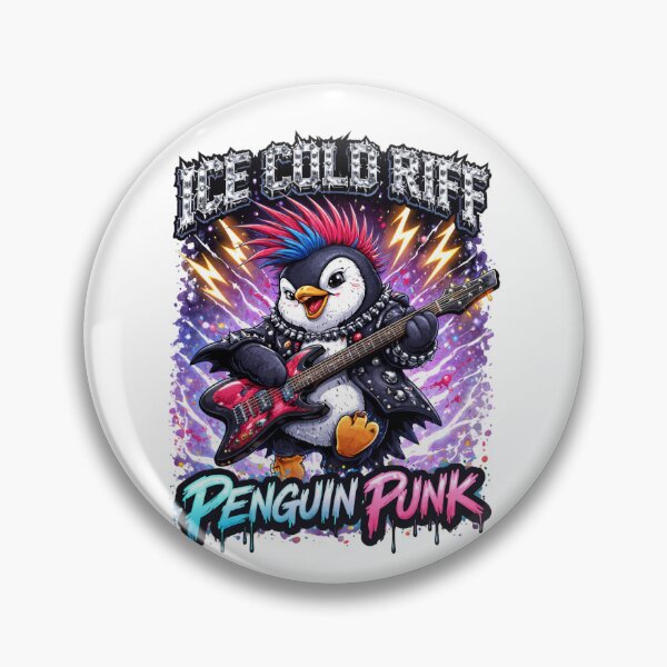 Item preview, Punk Rock Penguin Ice Cold Riff Guitar Rebel designed and sold by vibes-studio1.