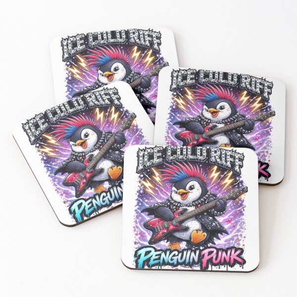 Item preview, Punk Rock Penguin Ice Cold Riff Guitar Rebel designed and sold by vibes-studio1.