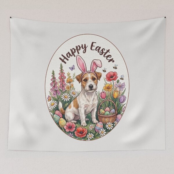 Item preview, Funny Jack Russell Happy Easter Egg Bunny Mom Dad Kids designed and sold by FurryHavenPH.