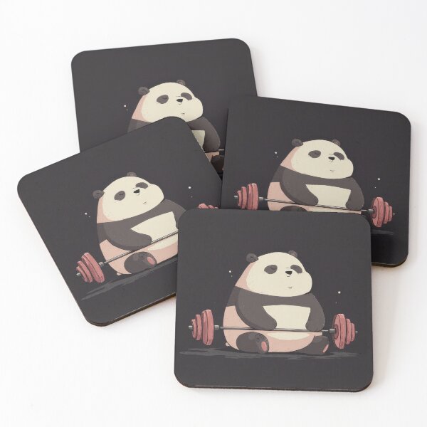Item preview, Panda sits with a weight bar in gym designed and sold by anytka.