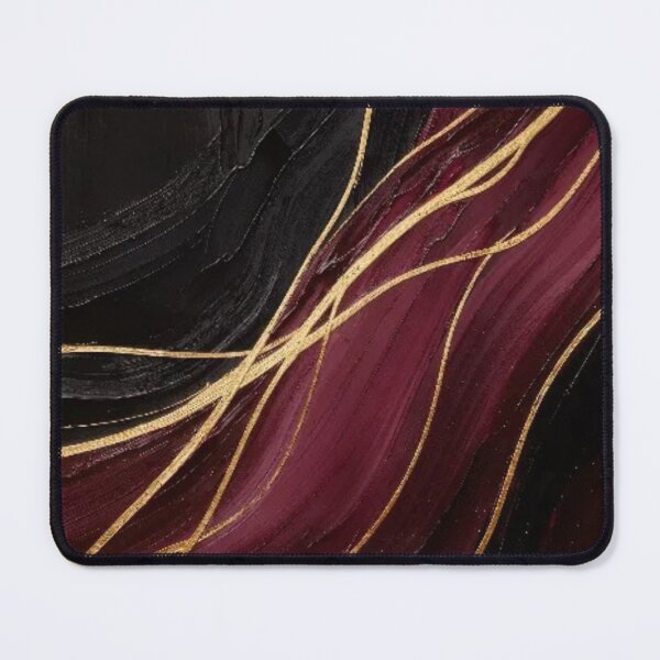 Artikelvorschau, Dark Burgundy Black Gold Lines Abstract Art Print entworfen und verkauft von sayntastic.