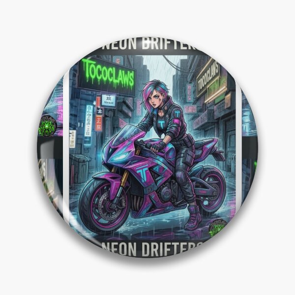 Item preview, Neon Drifters: Cyberpunk Tokyo Biker designed and sold by TOCOCLAWS.