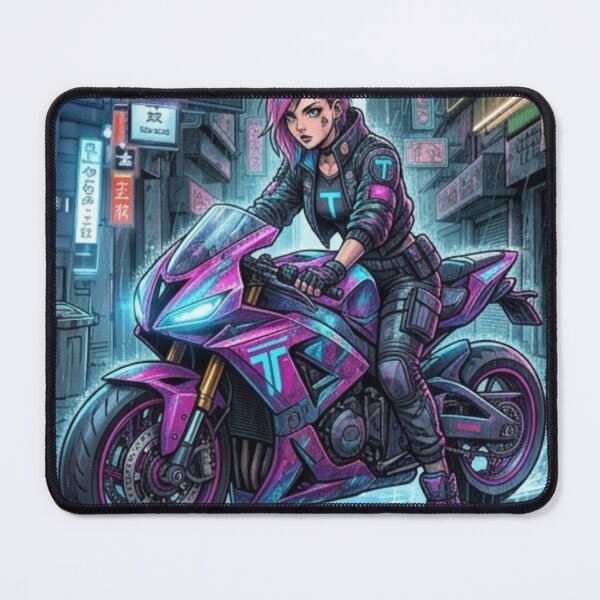 Item preview, Neon Drifters: Cyberpunk Tokyo Biker designed and sold by TOCOCLAWS.