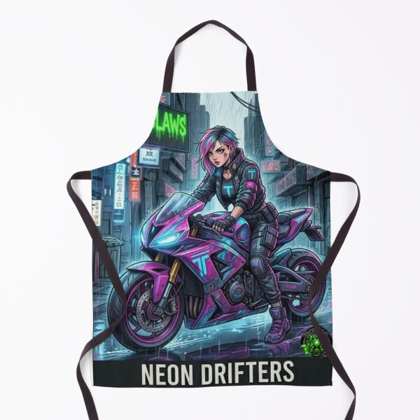 Item preview, Neon Drifters: Cyberpunk Tokyo Biker designed and sold by TOCOCLAWS.