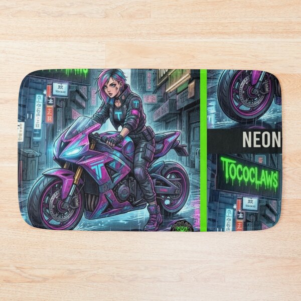 Item preview, Neon Drifters: Cyberpunk Tokyo Biker designed and sold by TOCOCLAWS.