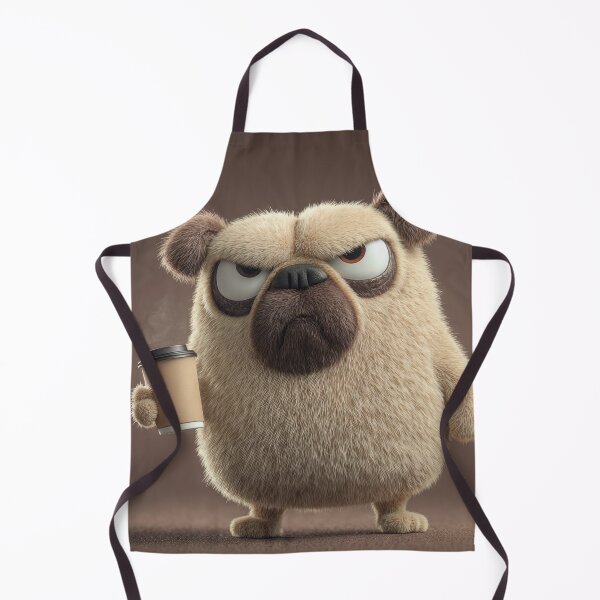 Item preview, Cute pug holding coffee cup designed and sold by anytka.