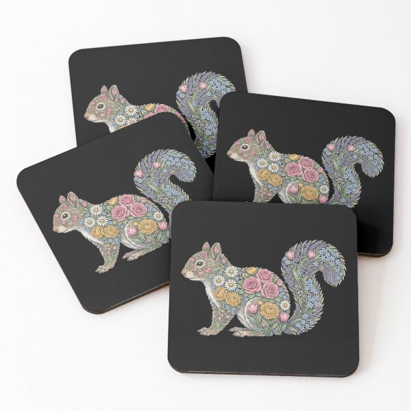 Item preview, Floral Squirrel Silhouette Nature Lover Girl Woman I designed and sold by Lemon Pepper.