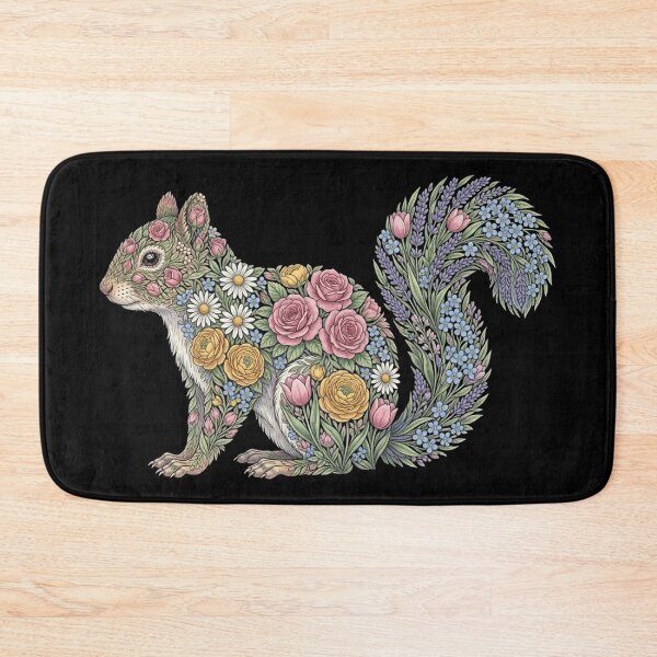 Item preview, Floral Squirrel Silhouette Nature Lover Girl Woman I designed and sold by Lemon Pepper.