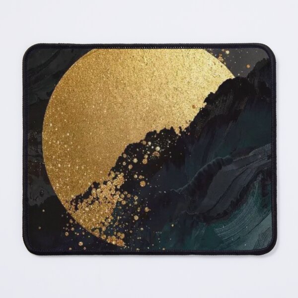 Item preview, Gold Moon Dark Abstract Art Print Celestial Night designed and sold by sayntastic.