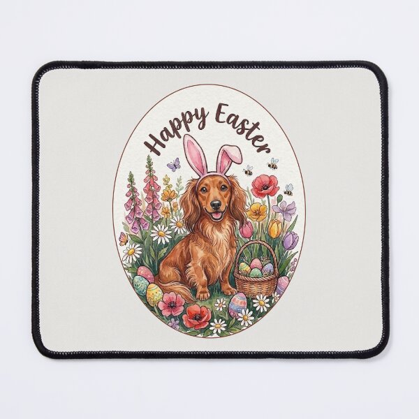 Item preview, Funny Long Haired Dachshund Happy Easter Egg Bunny Mom Dad Kids designed and sold by FurryHavenPH.