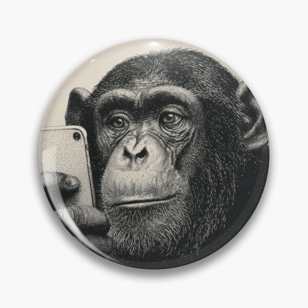 Item preview, Chimp looks at phone screen closely designed and sold by anytka.