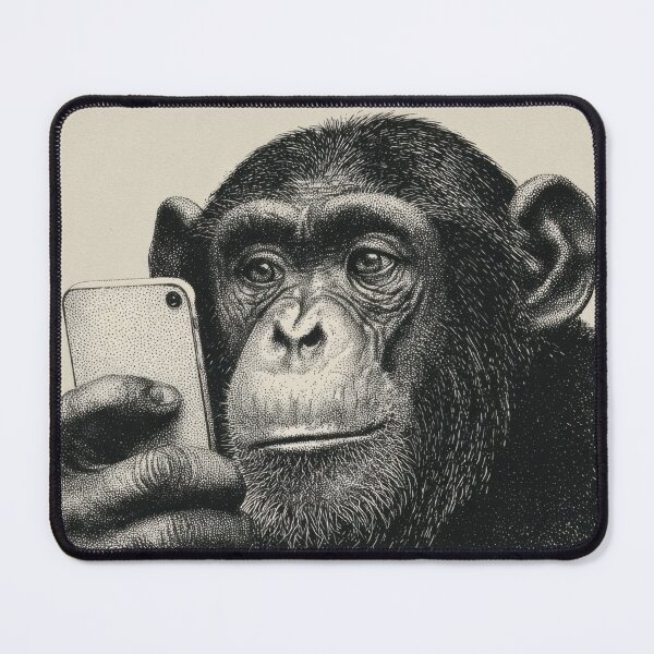 Item preview, Chimp looks at phone screen closely designed and sold by anytka.
