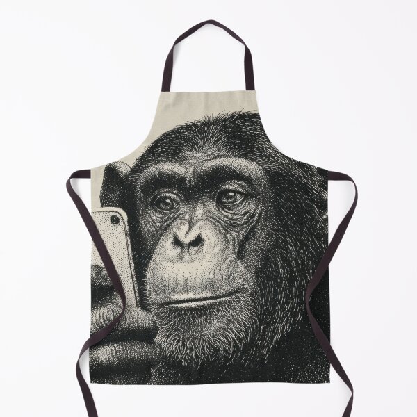 Item preview, Chimp looks at phone screen closely designed and sold by anytka.