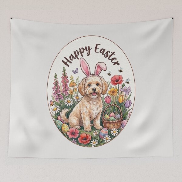 Item preview, Funny Maltipoo Happy Easter Egg Bunny Mom Dad Kids designed and sold by FurryHavenPH.
