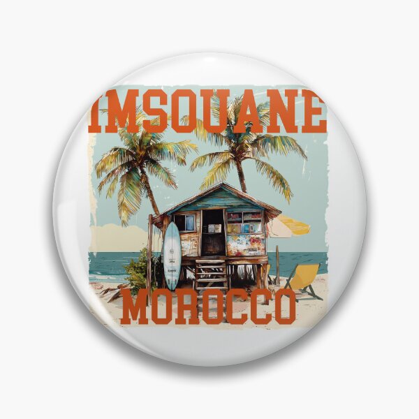 Item preview, Imsouane Morocco Surf Shack - Vintage Beach Surf Travel Art Print designed and sold by DesignArtist.ia.