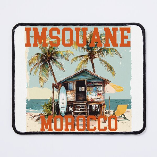 Item preview, Imsouane Morocco Surf Shack - Vintage Beach Surf Travel Art Print designed and sold by DesignArtist.ia.