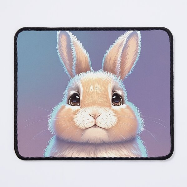 Item preview, Cute Bunny on Purple Background – Kawaii Rabbit Illustration designed and sold by PieNouk.