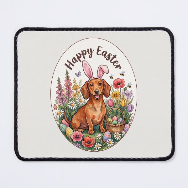 Item preview, Funny Red Dachshund Happy Easter Egg Bunny Mom Dad Kids designed and sold by FurryHavenPH.