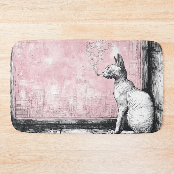 Item preview, Cat sits by the window with smoke designed and sold by anytka.