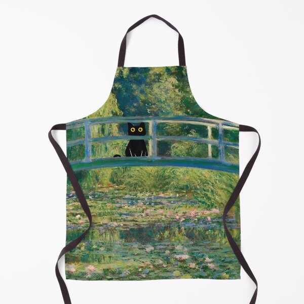 Item preview, Estampado de gato Monet Nenúfar - Nenúfares de Monet Gato designed and sold by PurrfectHome.