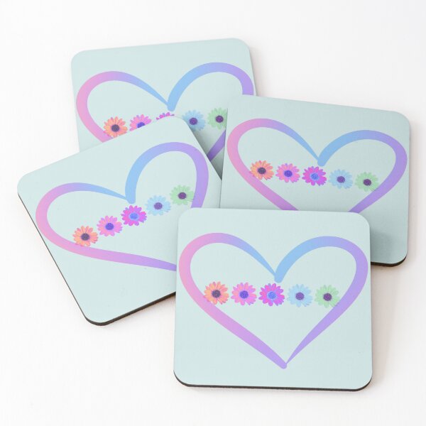 Item preview, Rainbow daisies and heart designed and sold by SuncatcherPhoto.