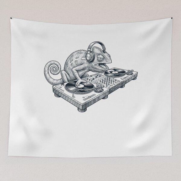 Item preview, Vintage Retro Chameleon DJ Animal Music Lover designed and sold by TerryConnells.