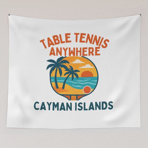Item preview, Cayman Islands Table Tennis Anywhere Tropical Sunset Paddle Caribbean T-Shirt designed and sold by OhMyPingCo.