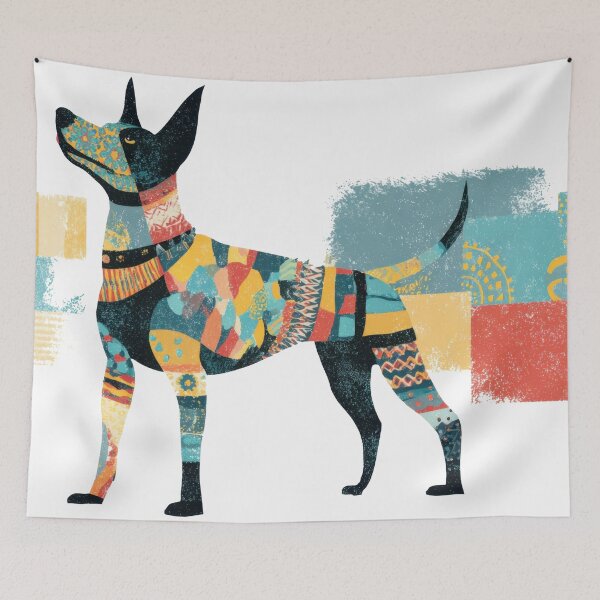 Item preview, Colorful dog with patterns in design designed and sold by anytka.