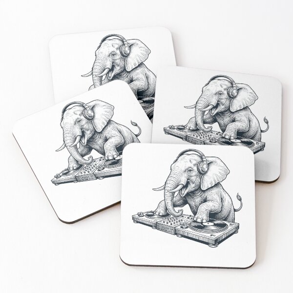 Item preview, Vintage Retro Elephant DJ Animal Music Lover designed and sold by TerryConnells.